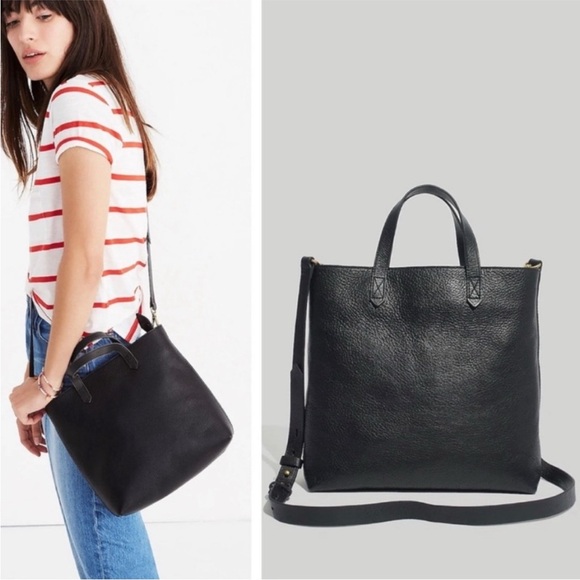 Madewell Handbags - Madewell Crossbody Leather Zip-Up Medium Tote